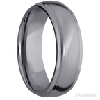 7 mm wide Domed Stepped Down Edges Tantalum band.