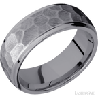 8 mm wide Domed Stepped Down Edges Tantalum band.