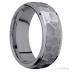 8 mm wide Domed Stepped Down Edges Tantalum band.