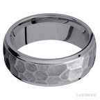 8 mm wide Domed Stepped Down Edges Tantalum band.