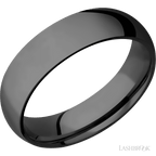 6 mm wide Domed Zirconium band.