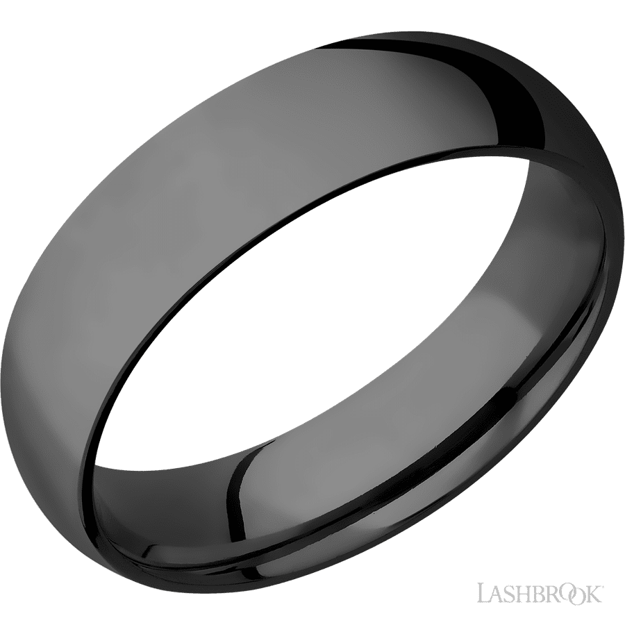 6 mm wide Domed Zirconium band.