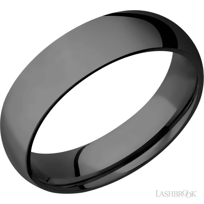 6 mm wide Domed Zirconium band.