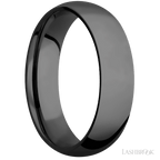 6 mm wide Domed Zirconium band.