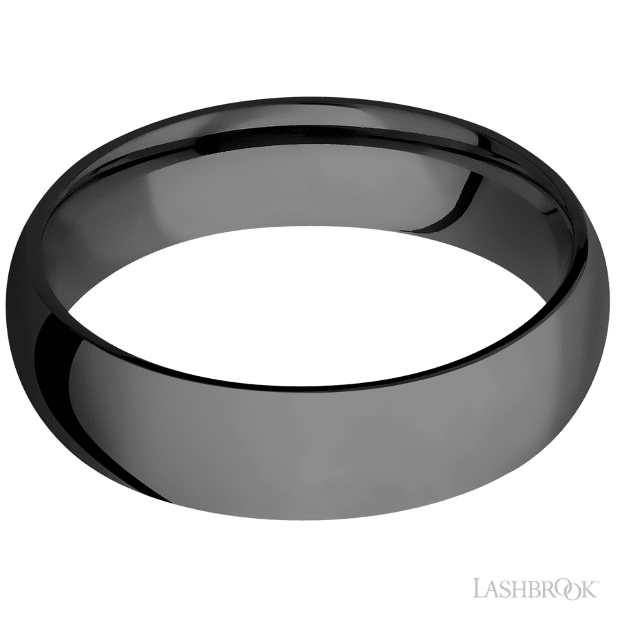 6 mm wide Domed Zirconium band.