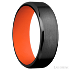 7 mm wide Beveled Zirconium band featuring a Hunter Orange sleeve.