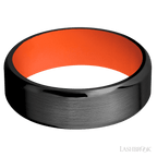 7 mm wide Beveled Zirconium band featuring a Hunter Orange sleeve.