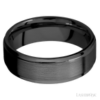 7 mm wide Flat Grooved Edges Zirconium band.