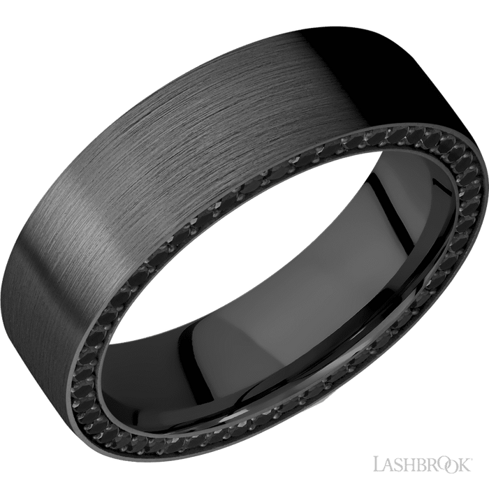 Zirconium 7mm Satin Wedding Band