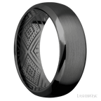 8 mm wide Domed Bevel Zirconium band.