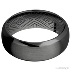 8 mm wide Domed Bevel Zirconium band.