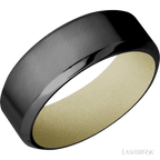8 mm wide High Bevel Zirconium band featuring a Bright Nickel sleeve.