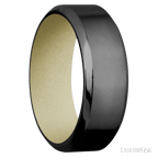 8 mm wide High Bevel Zirconium band featuring a Bright Nickel sleeve.