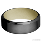 8 mm wide High Bevel Zirconium band featuring a Bright Nickel sleeve.