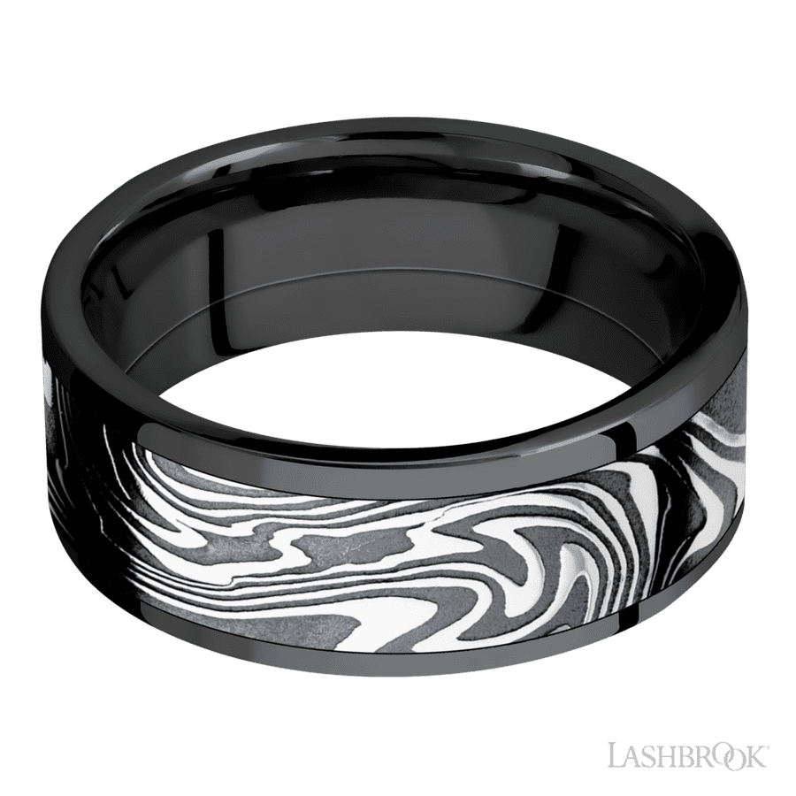 Zirconium 8mm Polish Wedding Band
