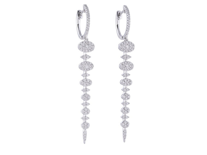 Diamond Earrings - 14 KT White Gold