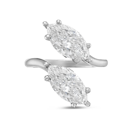 Lab-Grown Marquise Toi Et Moi Diamond Ring, 14K Gold