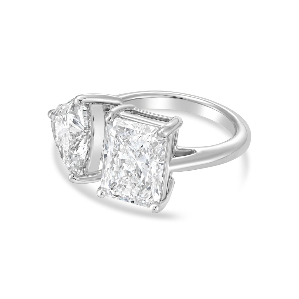 Lab Grown Heart And Radiant Diamond Ring
