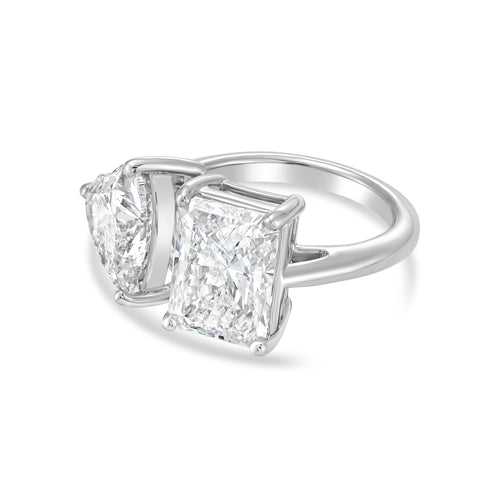 Lab Grown Heart And Radiant Diamond Ring
