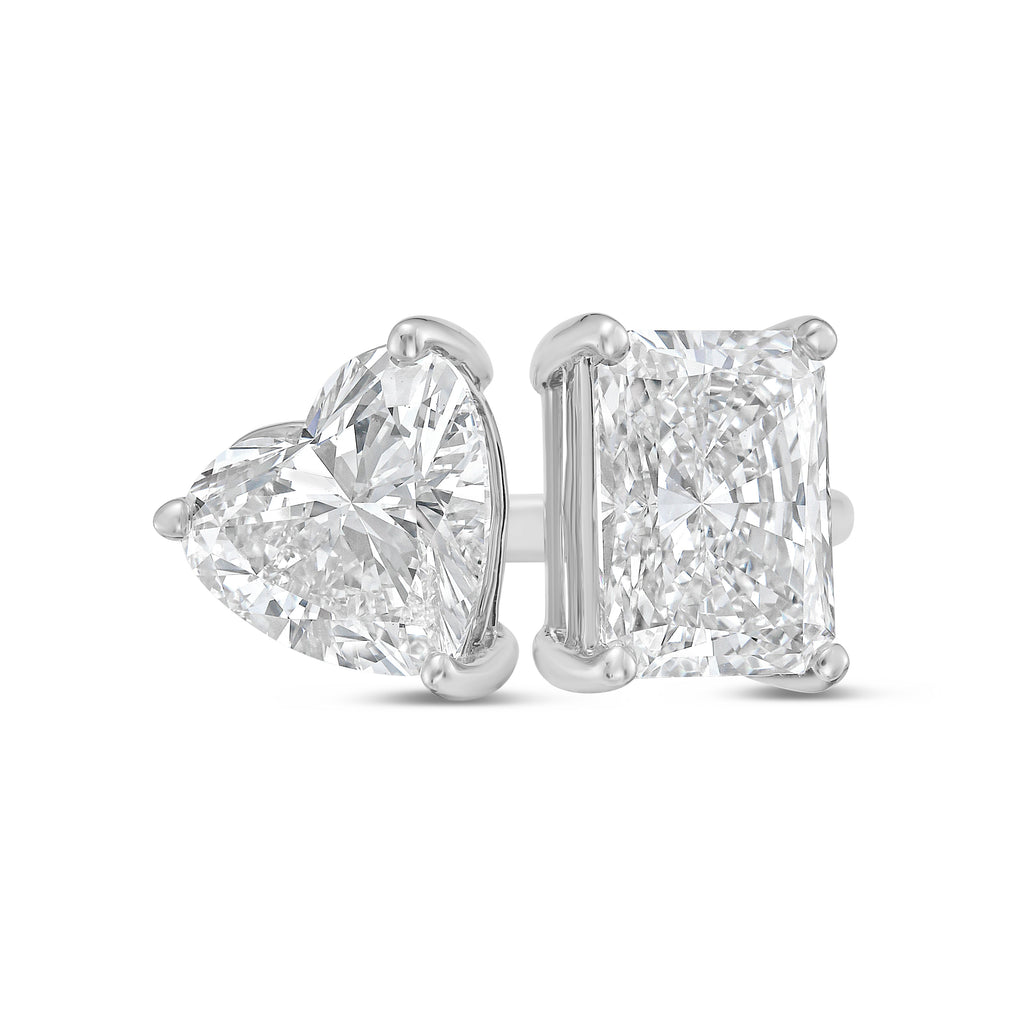 Lab Grown Heart And Radiant Diamond Ring