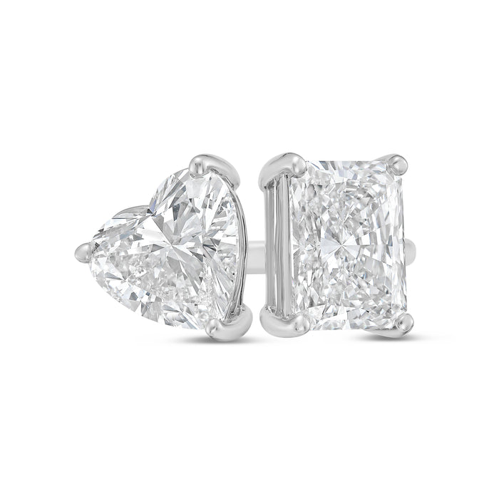 Lab Grown Heart And Radiant Diamond Ring