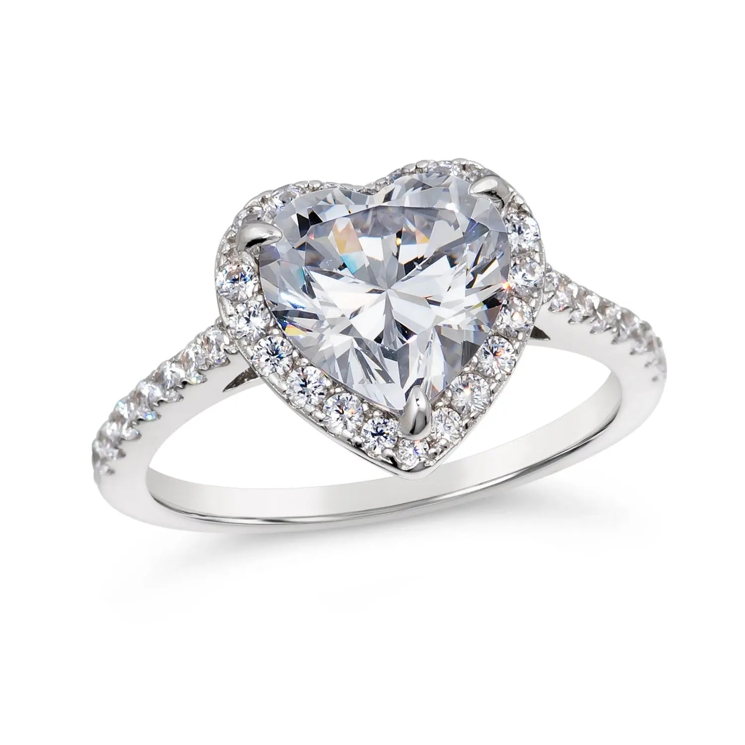 2ct White Diamond Heart Ring