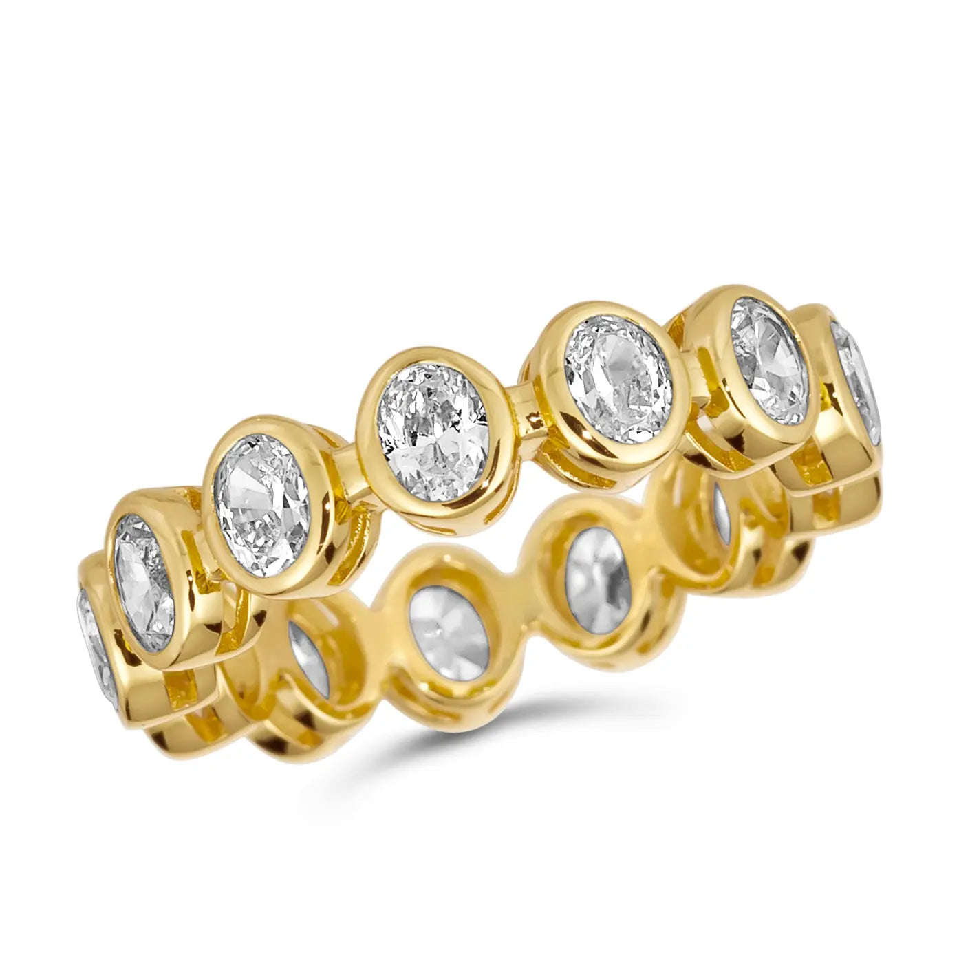 3 Carat Oval Eternity Ring in Gold by Kathy Hilton