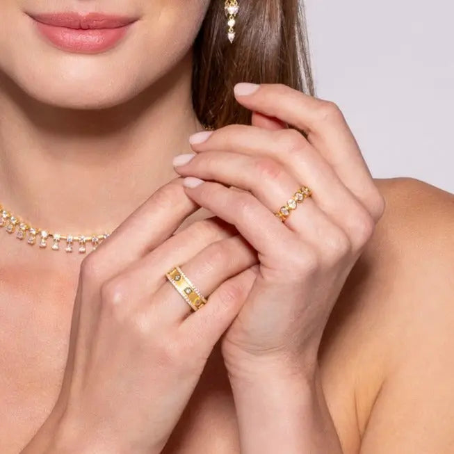 3 Carat Oval Eternity Ring in Gold by Kathy Hilton