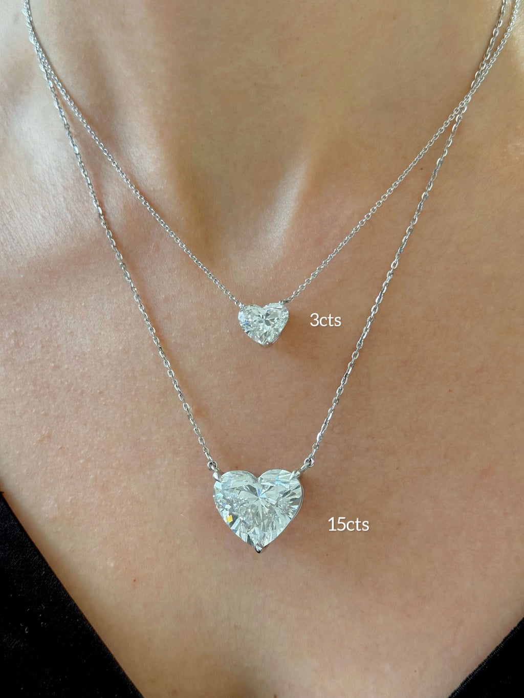Lab-Grown Heart Shape Diamond Pendant, 14k Gold