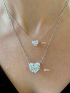 Lab-Grown Heart Shape Diamond Pendant, 14k Gold