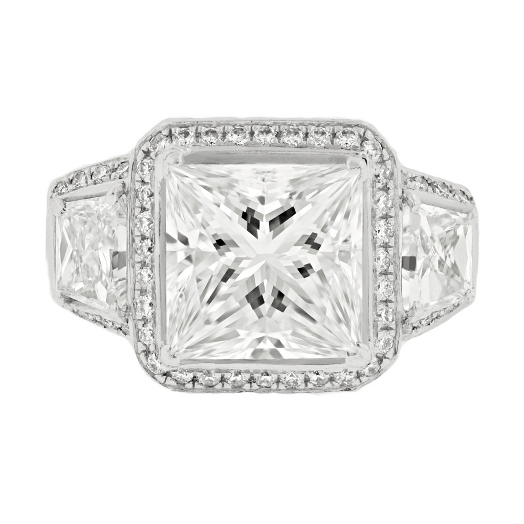Princess Cut Halo Diamond Ring