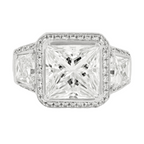 Princess Cut Halo Diamond Ring
