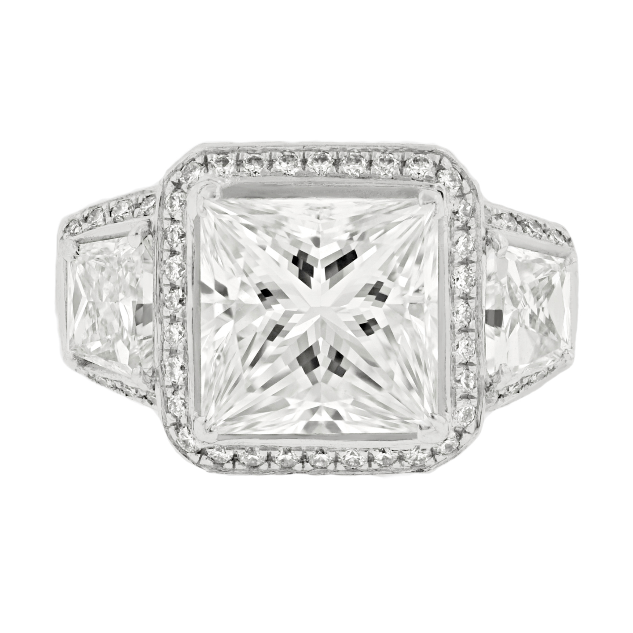 Princess Cut Halo Diamond Ring