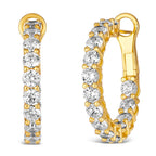 3.75 Carat Inside Out Shared Prong Hoops