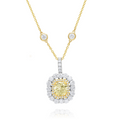 3.96ct Fancy Yellow Oval Diamond By the Yard Necklace