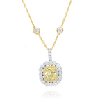 3.96ct Fancy Yellow Oval Diamond By the Yard Necklace