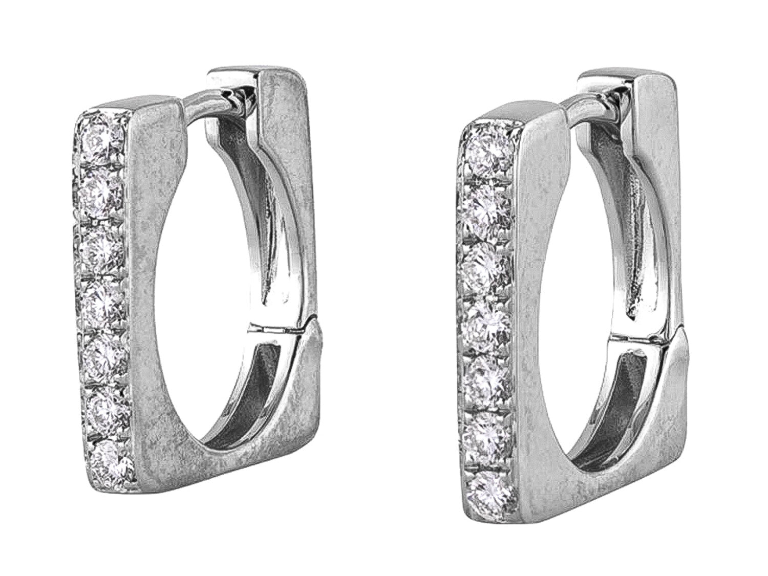 Diamond Earrings - 14 KT White Gold