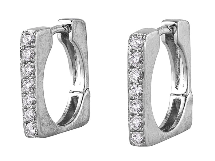 Diamond Earrings - 14 KT White Gold
