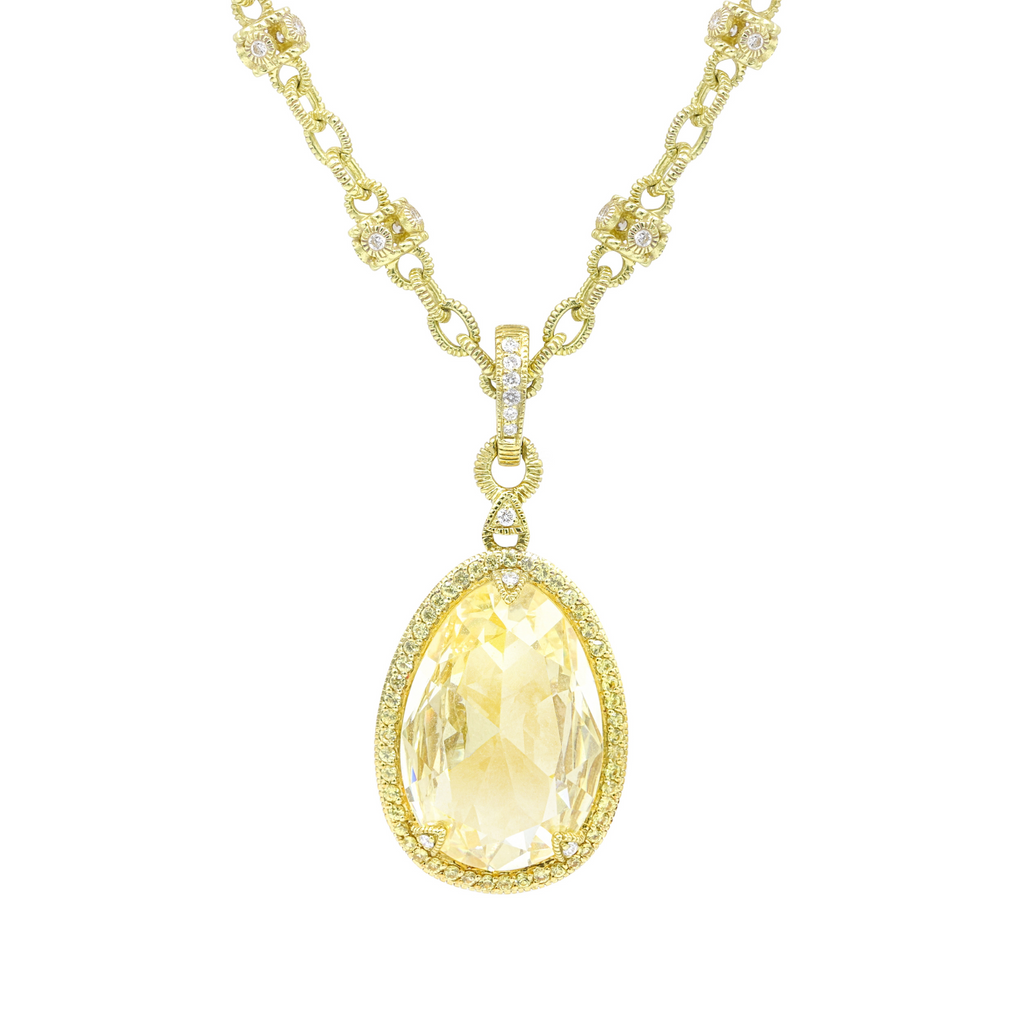 30ct Fancy Yellow Oval Pendant