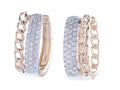 Diamond Earrings - 14 KT White and Yellow Gold