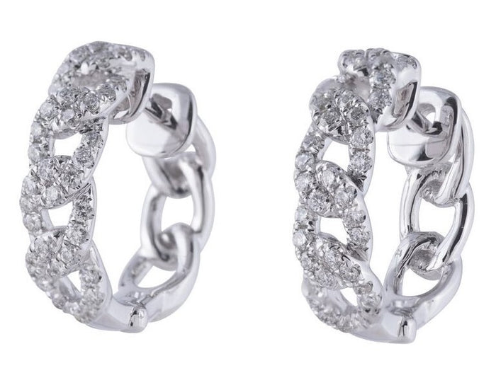 Diamond Earrings - 14 KT White Gold