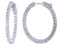 Diamond Hoop Earrings - 14 KT White Gold