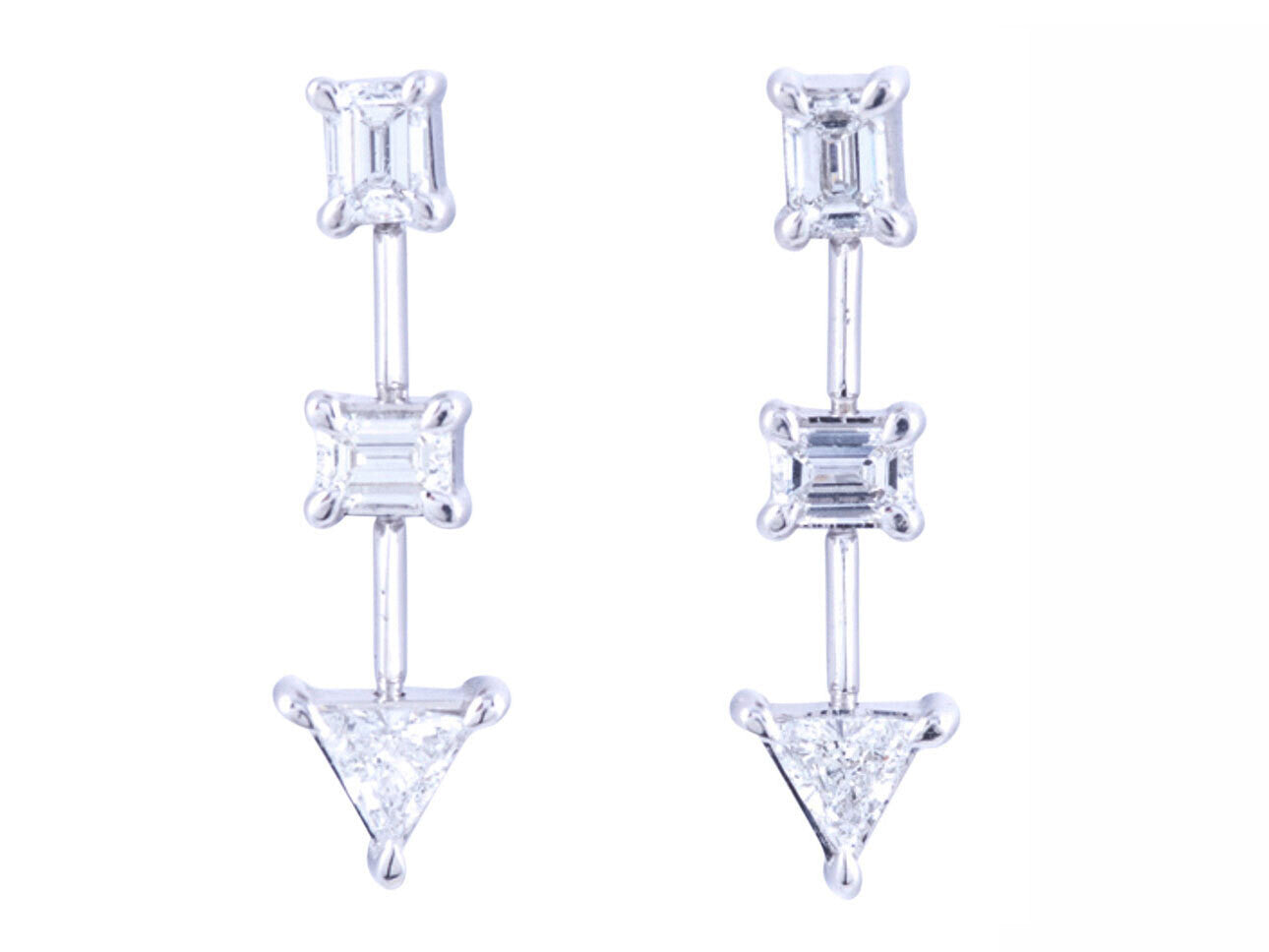 Diamond Earrings - 18 KT White Gold