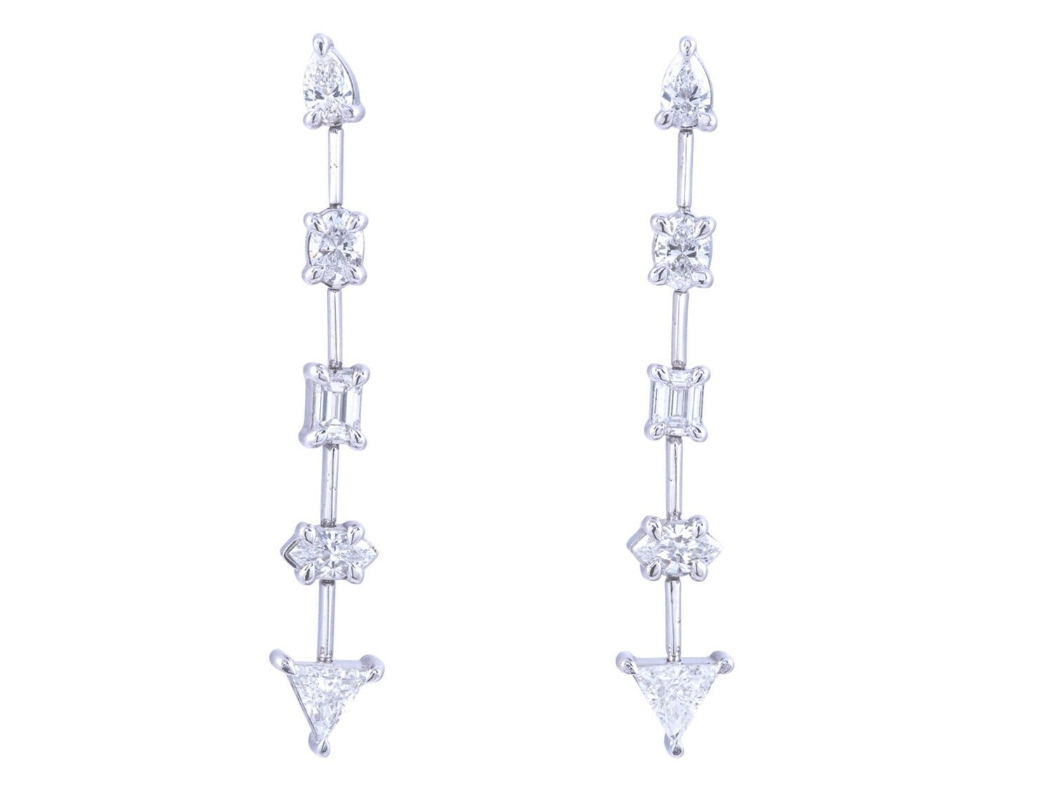Diamond Earrings - 18 KT White Gold