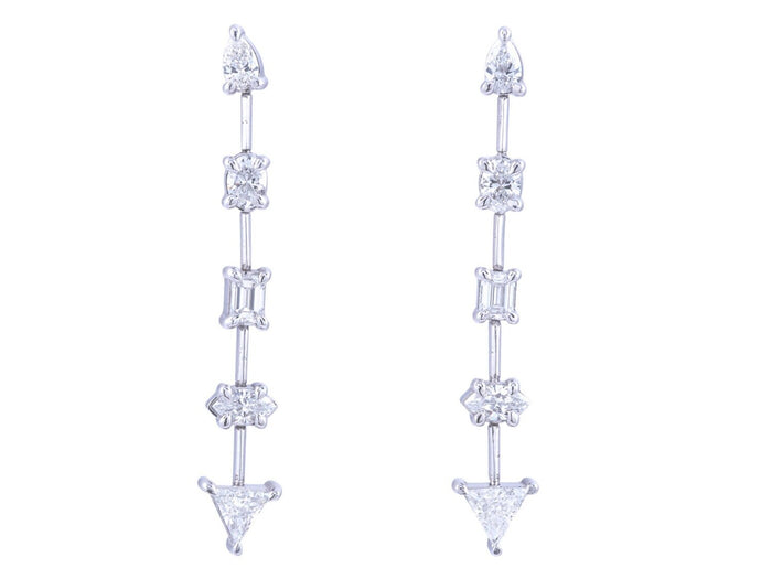 Diamond Earrings - 18 KT White Gold