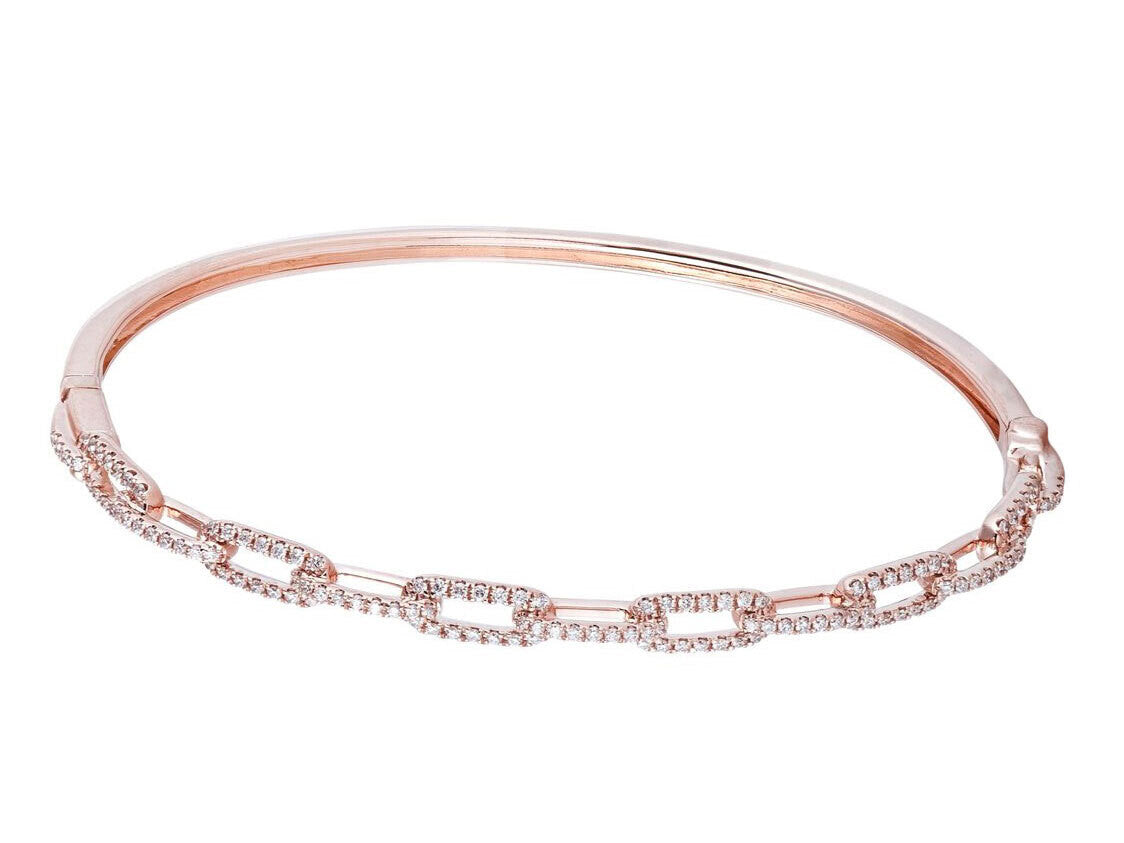 Diamond Bangle - 14 KT Rose Gold