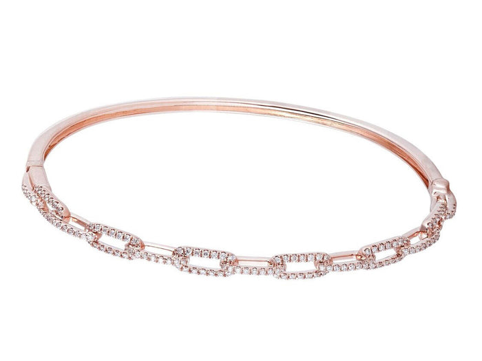 Diamond Bangle - 14 KT Rose Gold