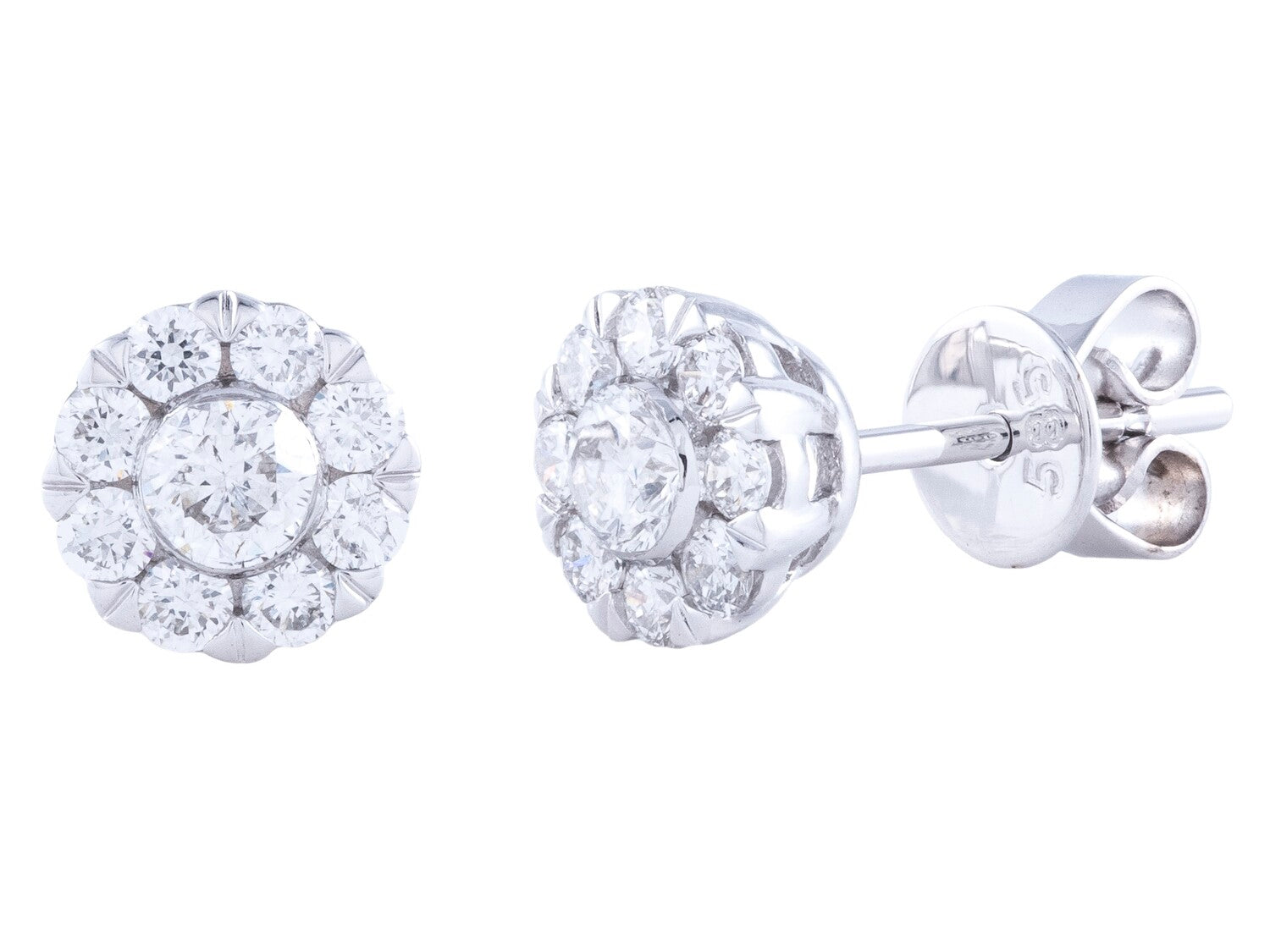 Diamond Earrings - 14 KT White Gold