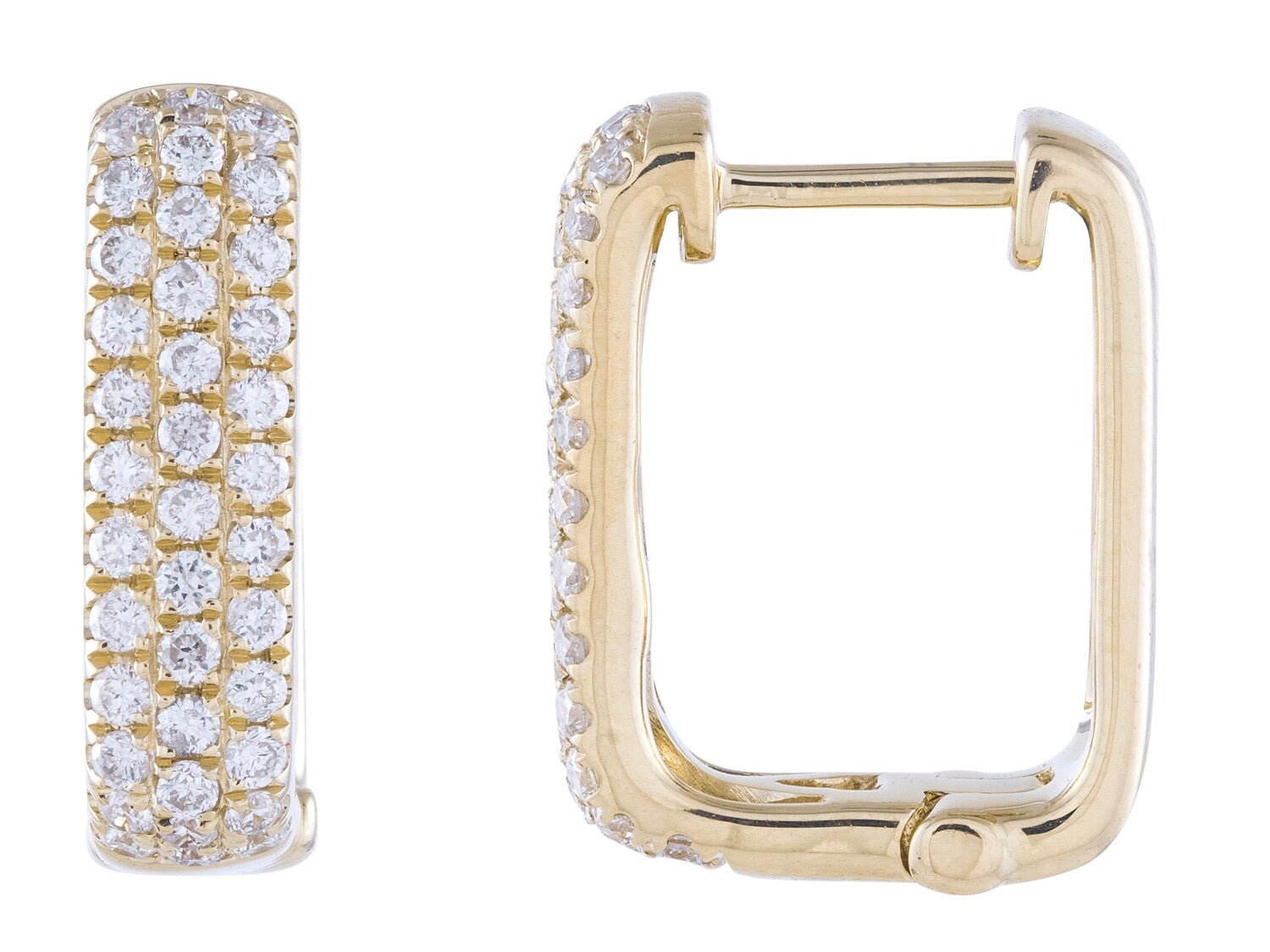Diamond Earrings - 14 KT Yellow Gold