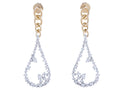 Diamond Earrings - 14 KT White & Yellow Gold